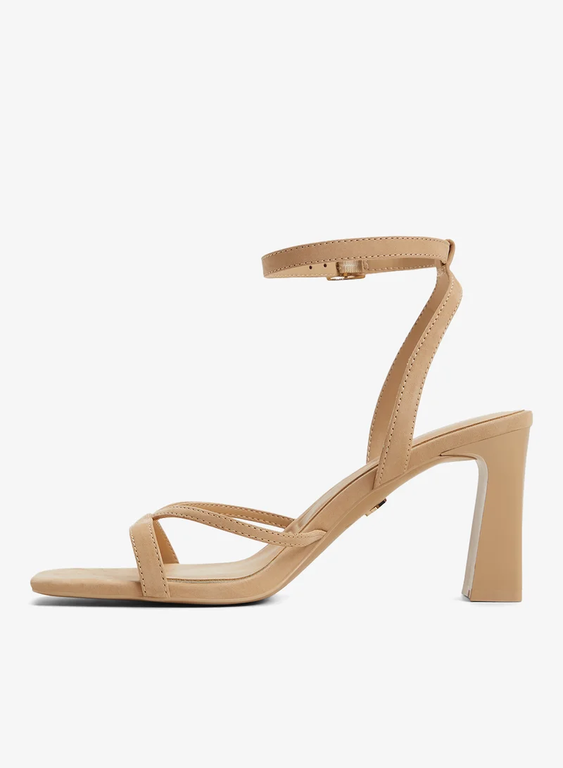 الدو صنادل بكعب عالٍ بحزام للكاحل